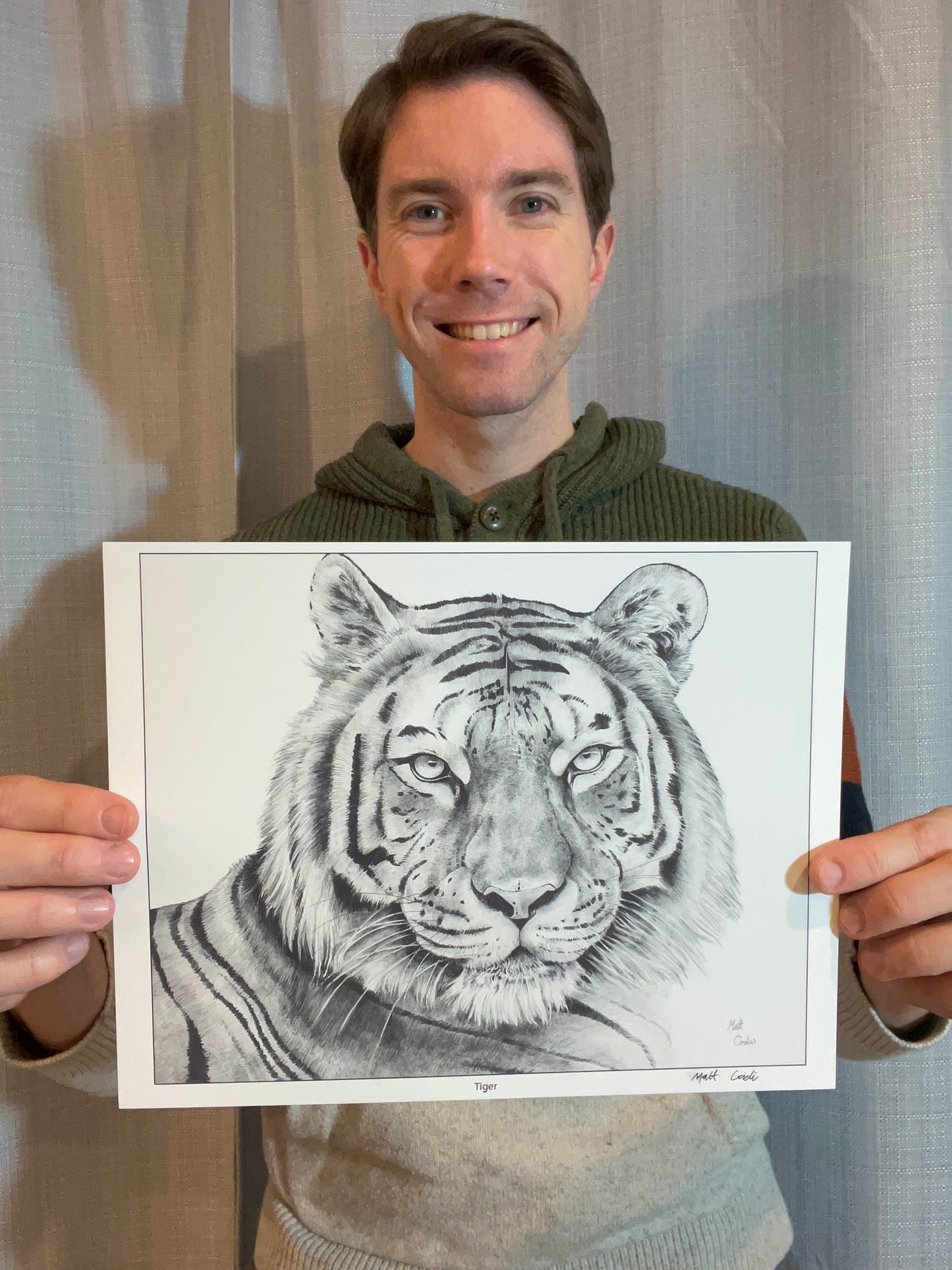 8x10 Tiger Art Print image 1