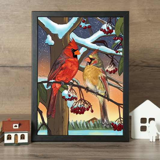 Cardinal Sunset Fine Art Print