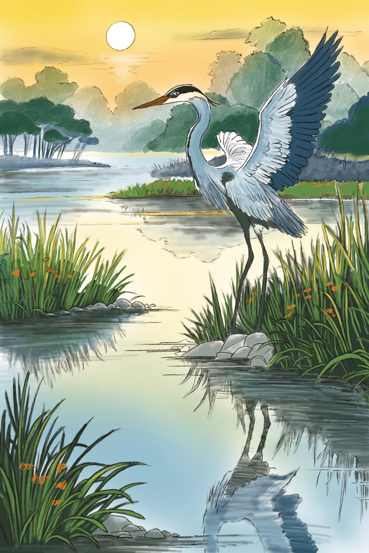 Blue Heron Fine Art Print