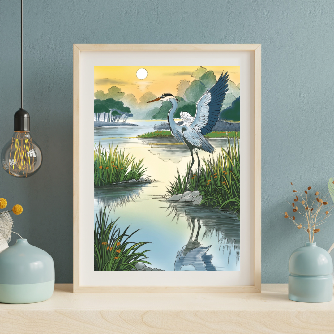 Blue Heron Fine Art Print